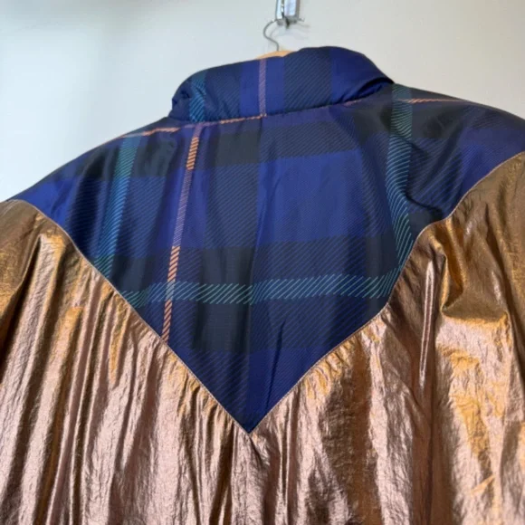 Farm Rio NWT Borogodo Reversible Metallic Quilted Patchwork Puffer Coat Jacket - Picture 13 of 17